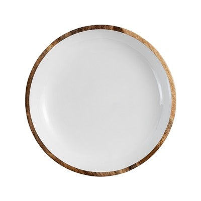 MANGO WOOD LG BOWL - NATURAL & WHITE