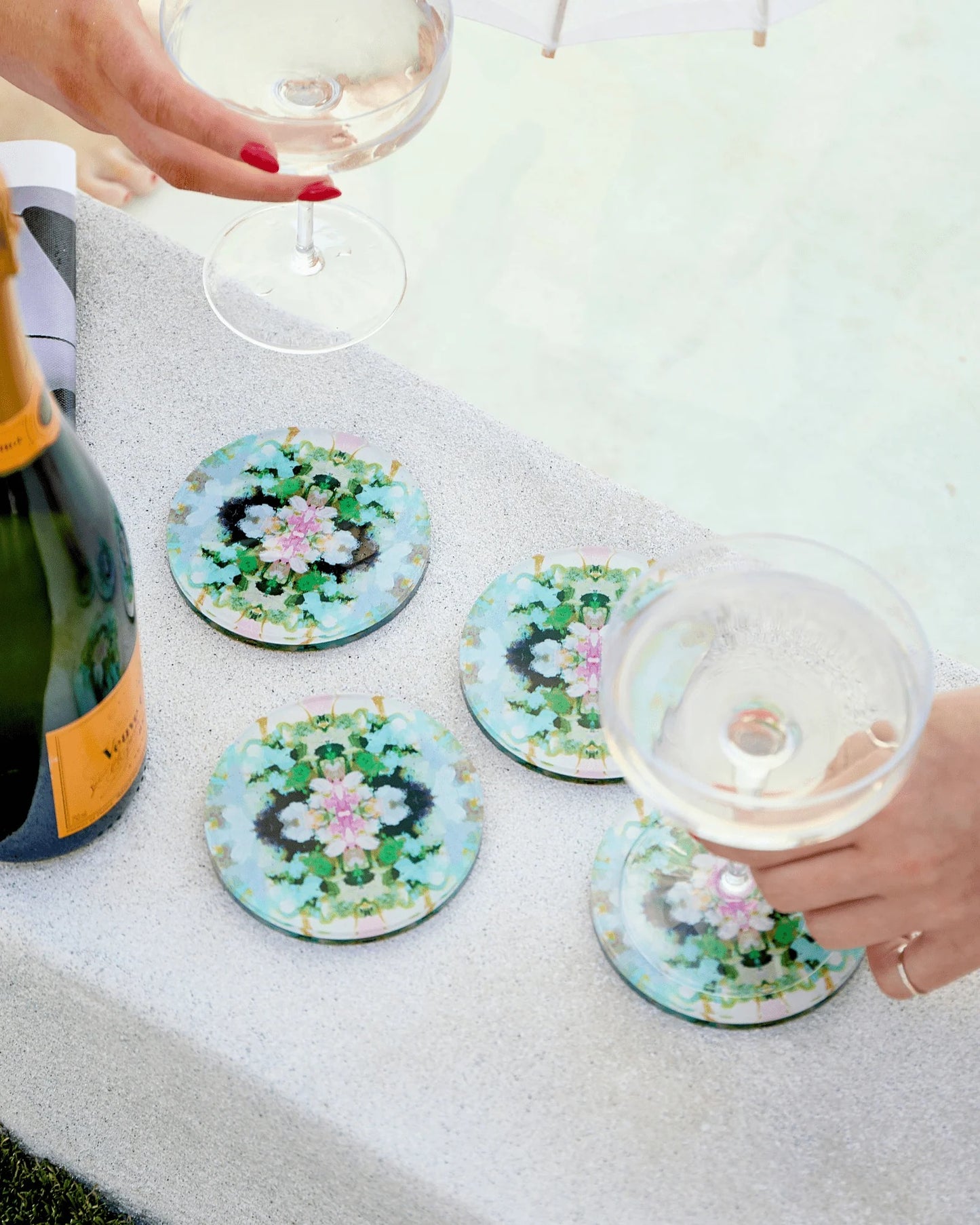 Nantucket Bloom Coasters: Set of 4