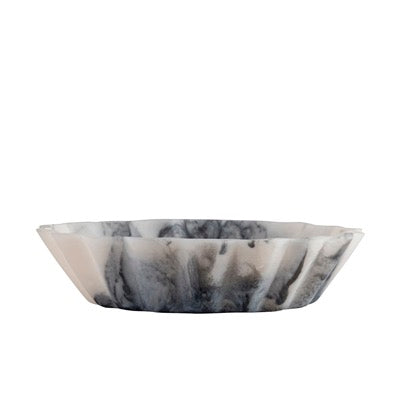 GREY RESIN FLOWER BOWL SET OF 2 - GREY
