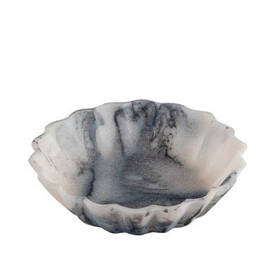 GREY RESIN FLOWER BOWL SET OF 2 - GREY