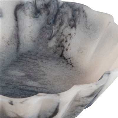 GREY RESIN FLOWER BOWL SET OF 2 - GREY