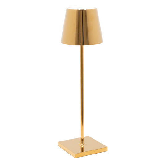 Poldina Cordless Table Lamp, Glossy Gold