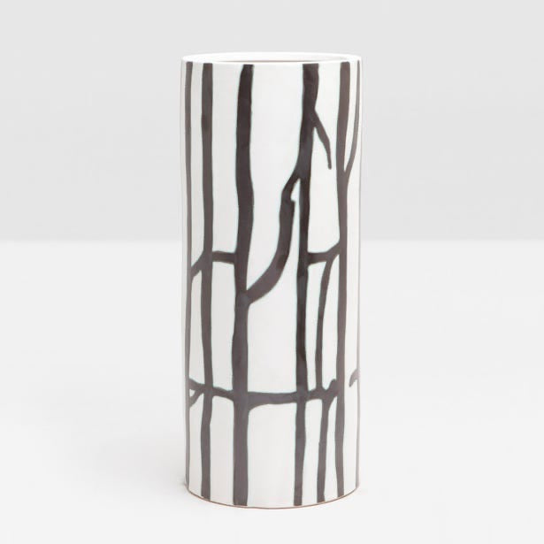 Biella White/Black Umbrella Stand, Large
