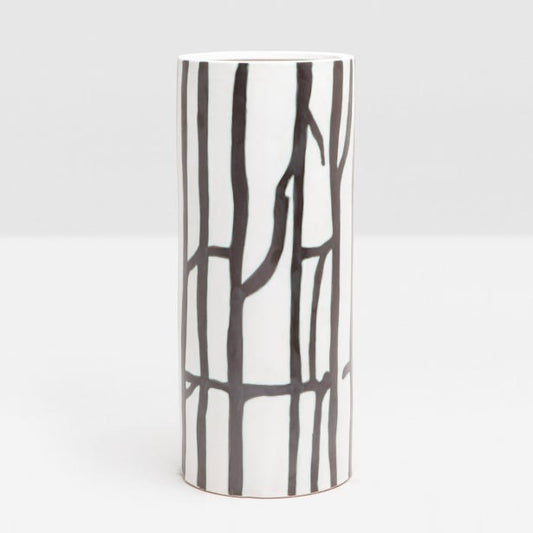 Biella White/Black Umbrella Stand, Large