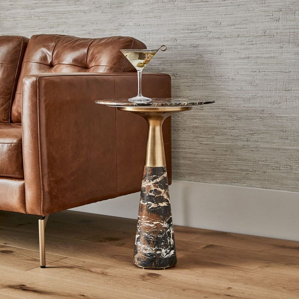 Pier Accent Table - Michelangelo Marble