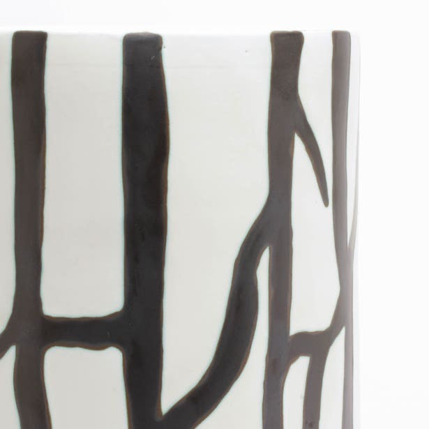 Biella White/Black Umbrella Stand, Large