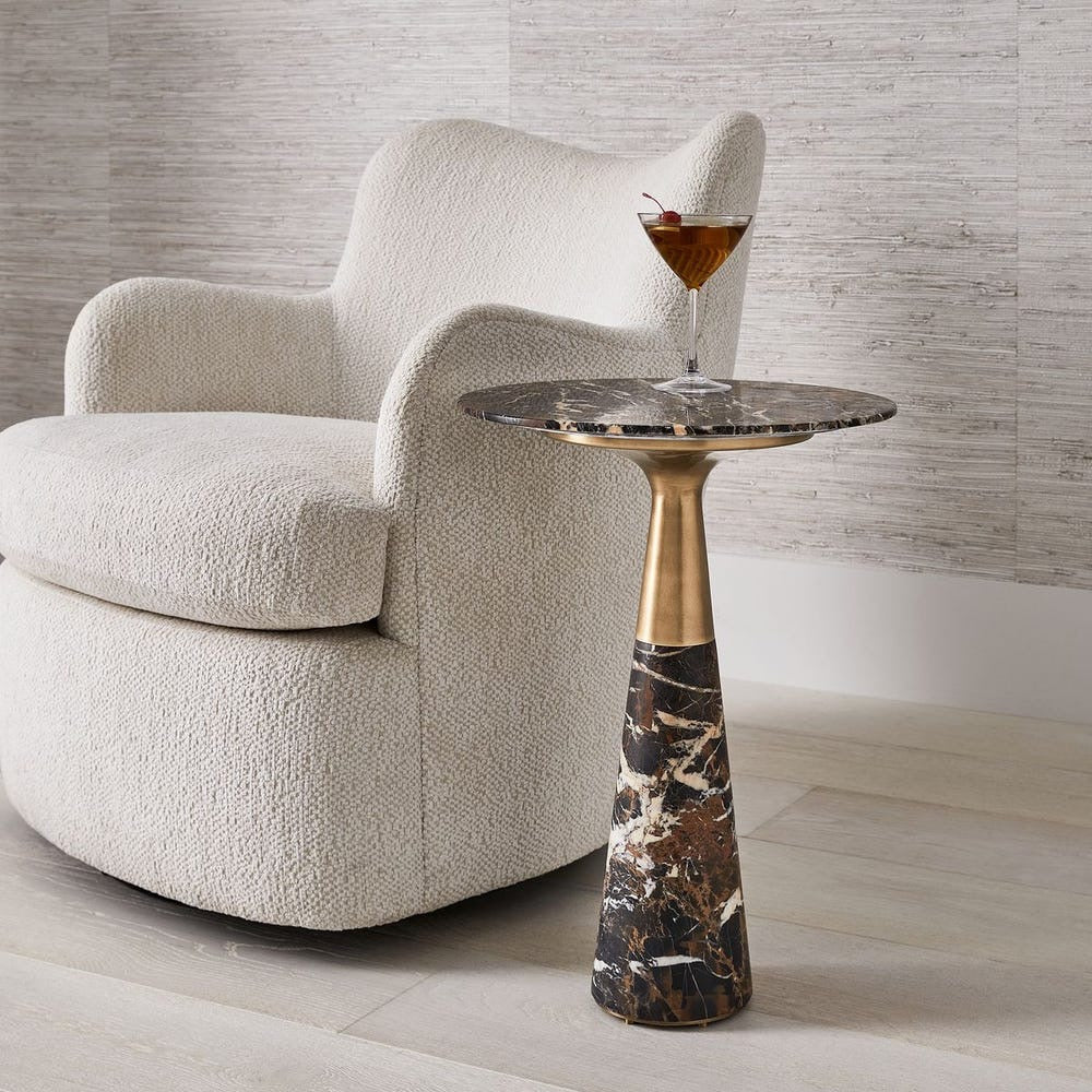 Pier Accent Table - Michelangelo Marble