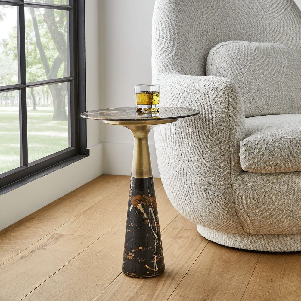 Pier Accent Table - Michelangelo Marble