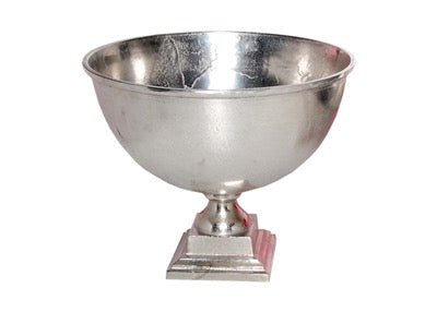 RAW ALUM. SQ. BASE PLANTER/WINE COOLER - RAW NICKEL - RAW NICKEL