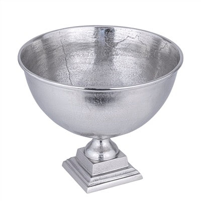 RAW ALUM. SQ. BASE PLANTER/WINE COOLER - RAW NICKEL - RAW NICKEL