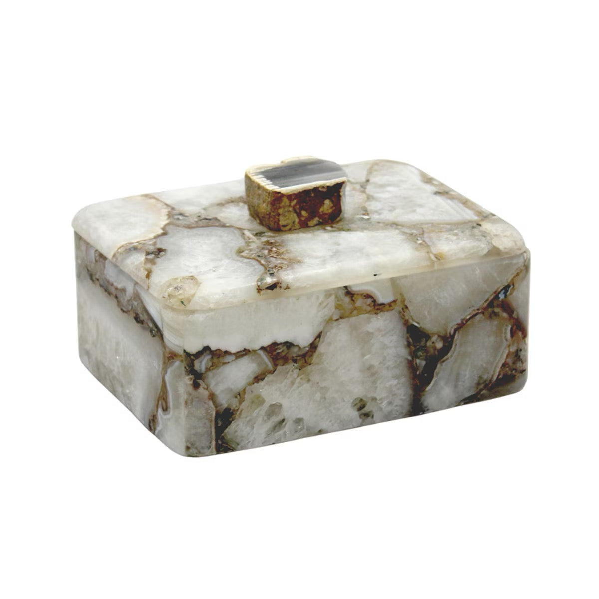 Agate Box with Natural Stone Knob