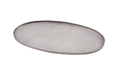 SM. CAST ALUMINUM OVAL TRAY RAW NICKEL 29.5" - NICKEL - NICKEL