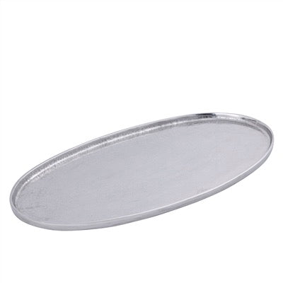SM. CAST ALUMINUM OVAL TRAY RAW NICKEL 29.5" - NICKEL - NICKEL