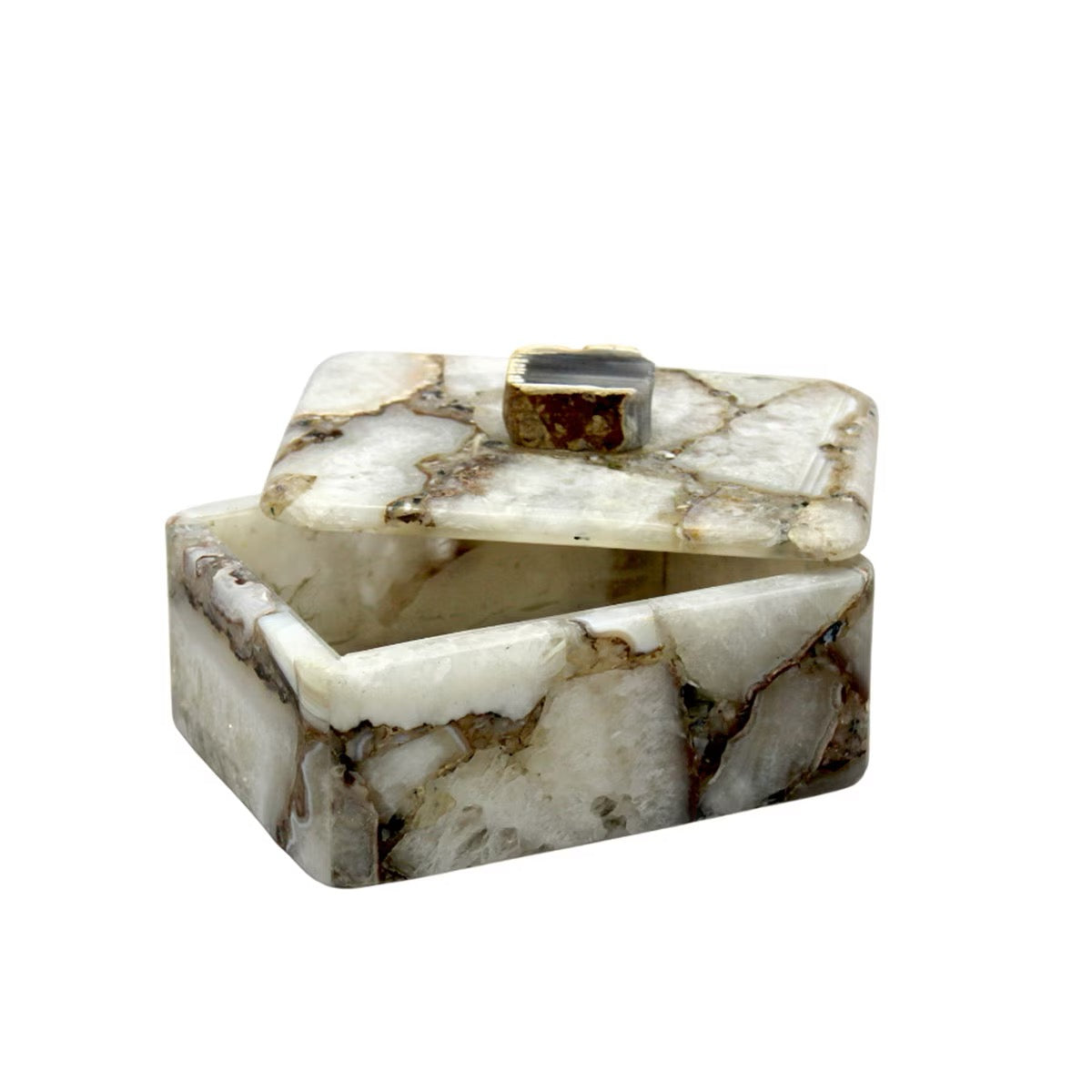 Agate Box with Natural Stone Knob - Thumbnail 2