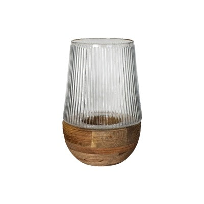 ARBRE NATURAL HURRICANE/VASE MANGO WOOD MED - NATURAL