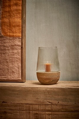 ARBRE NATURAL HURRICANE/VASE MANGO WOOD MED - NATURAL