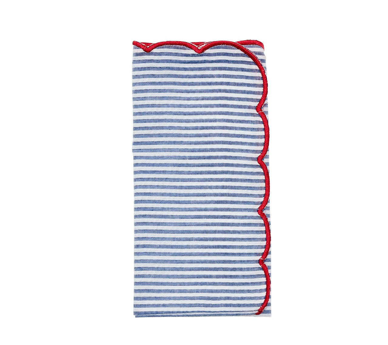 Fiesta Napkin in White, Navy & Red, Set of 4