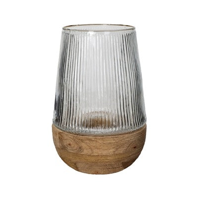 ARBRE NATURAL HURRICANE/VASE MANGO WOOD LG - NATURAL