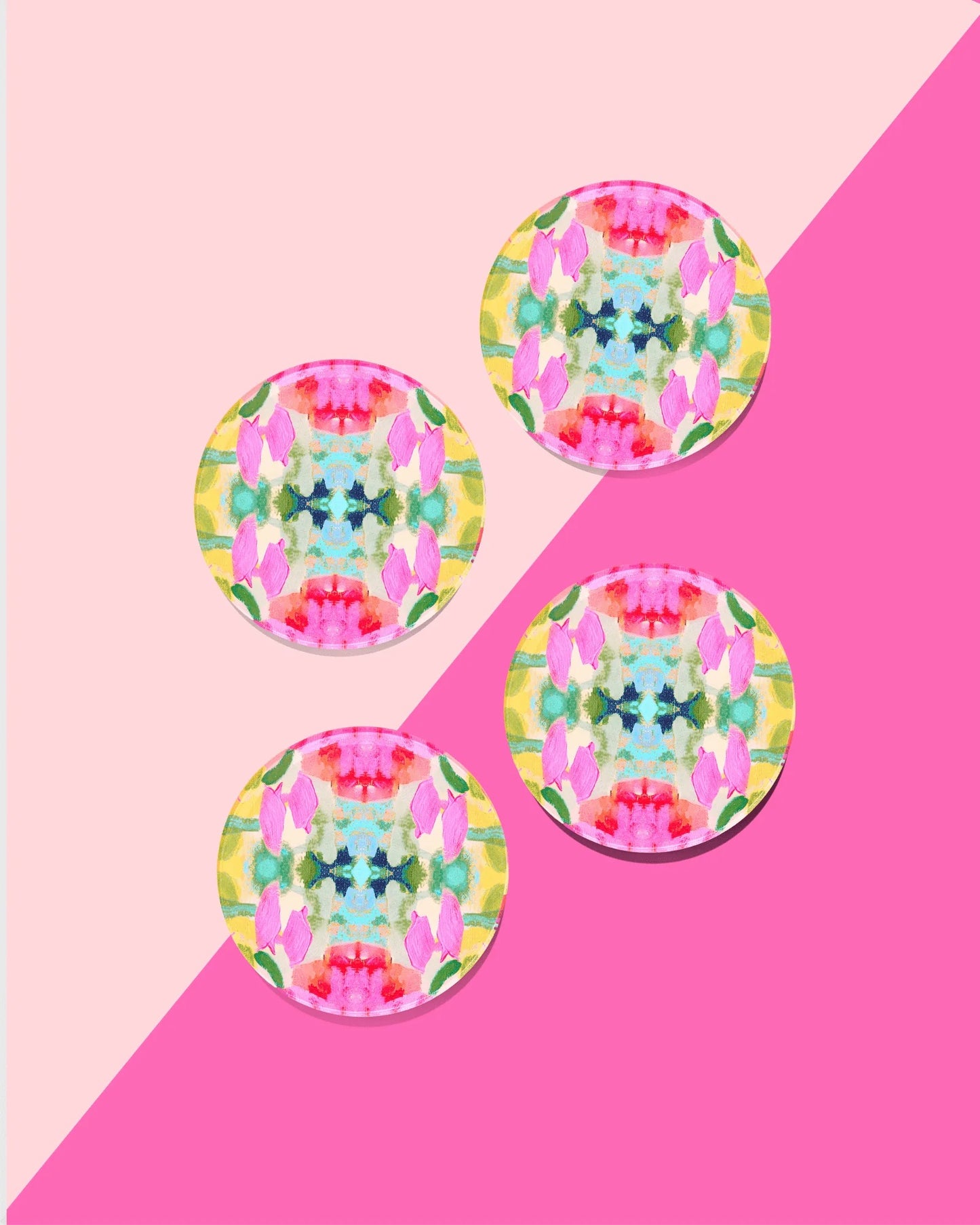 Pink Paradise Coasters: Set of 4