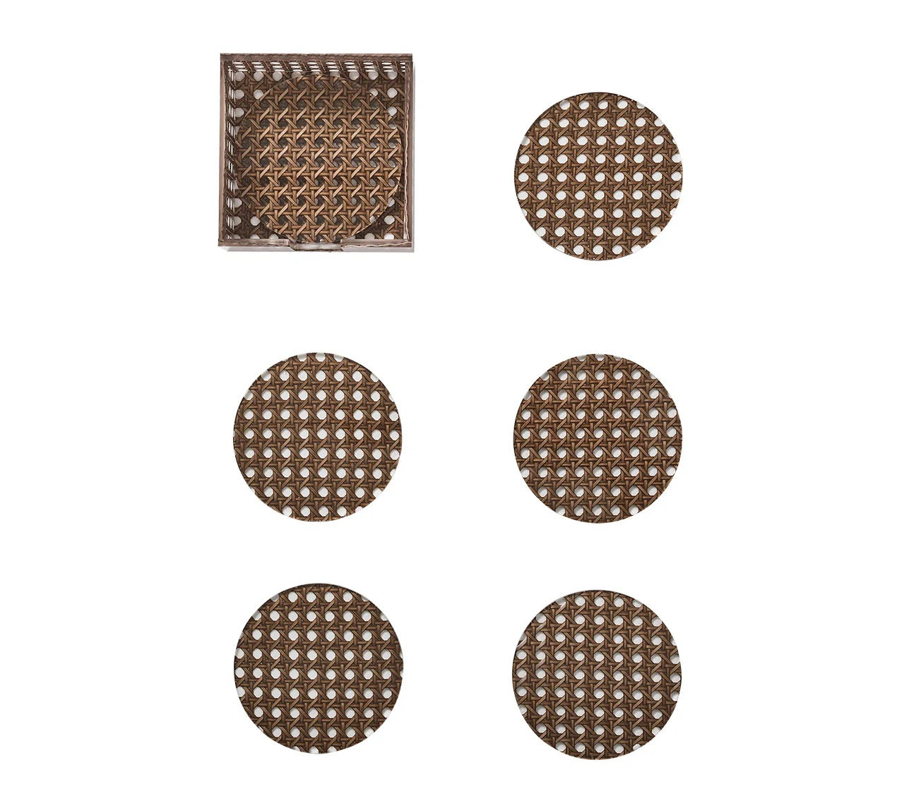 Reed Coasters in Brown, Set of 6
