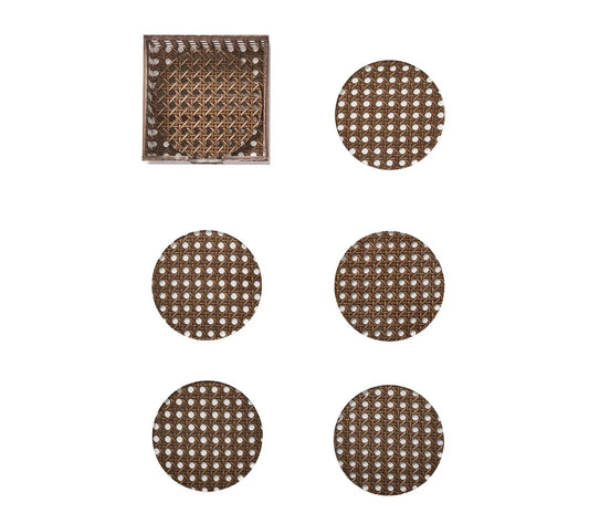 Reed Coasters in Brown, Set of 6