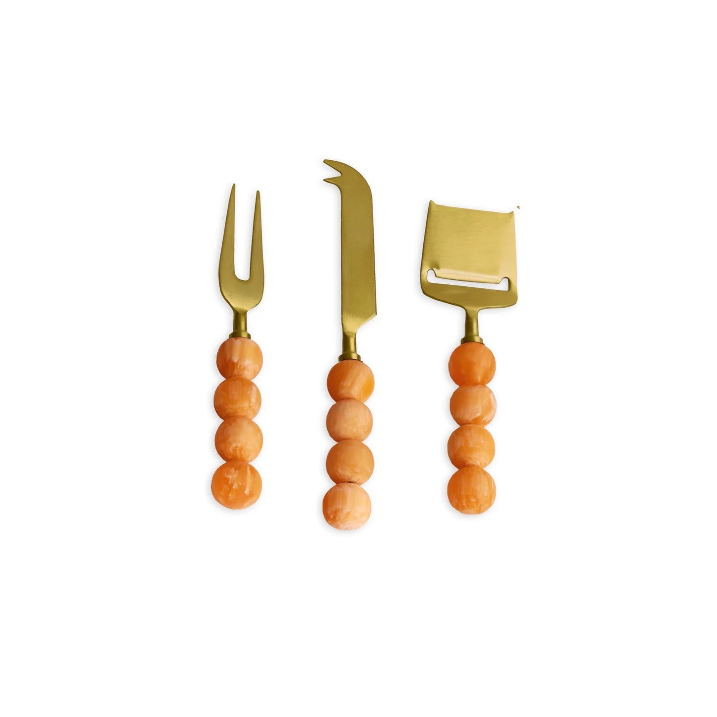 Resin Sorbet Cheese Set of 3 - Tangerine