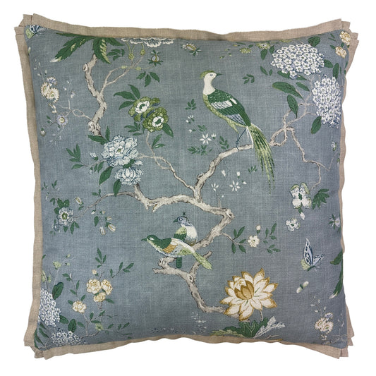 Baker Oriental Bird Soft Blue 22 x 22