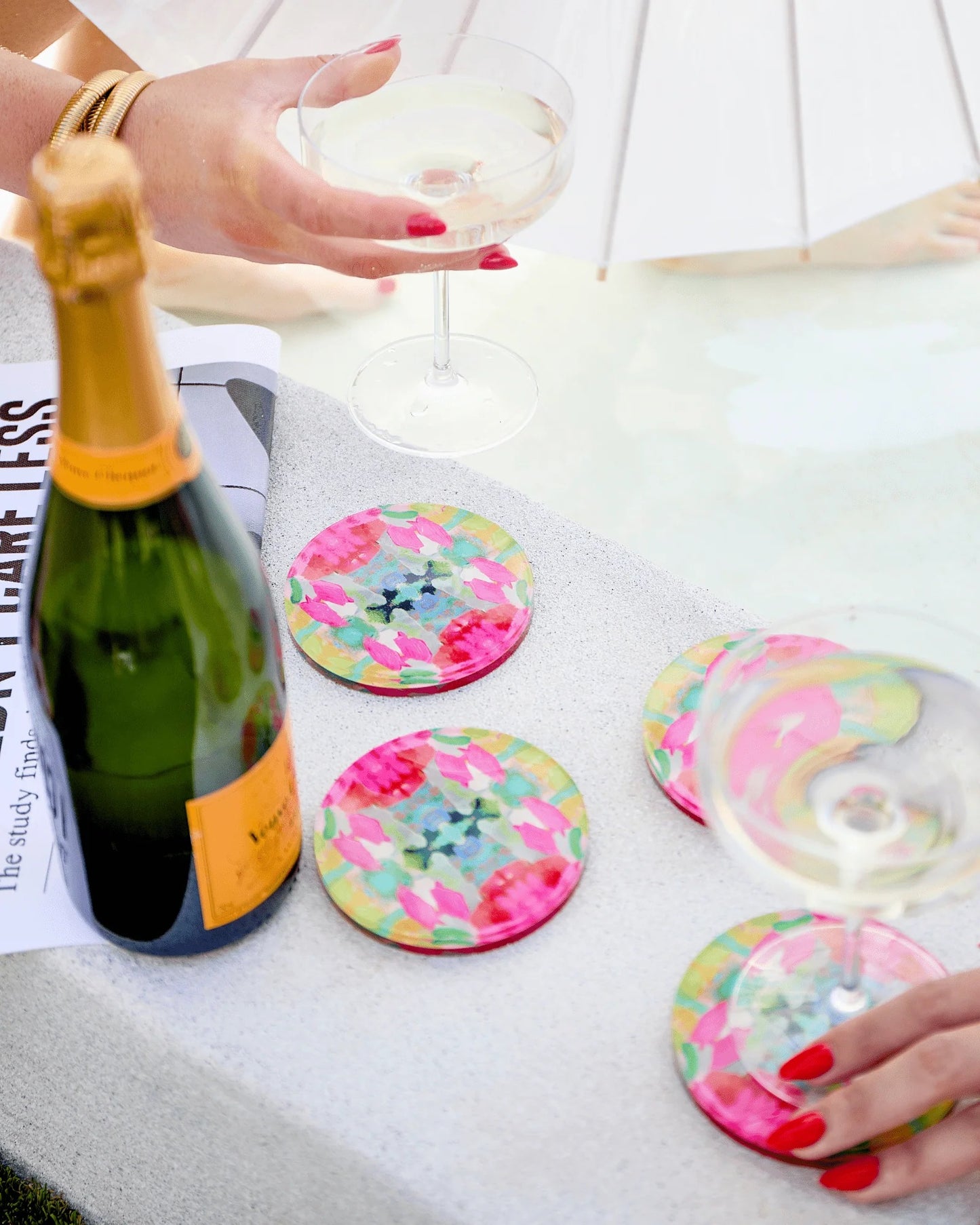 Pink Paradise Coasters: Set of 4