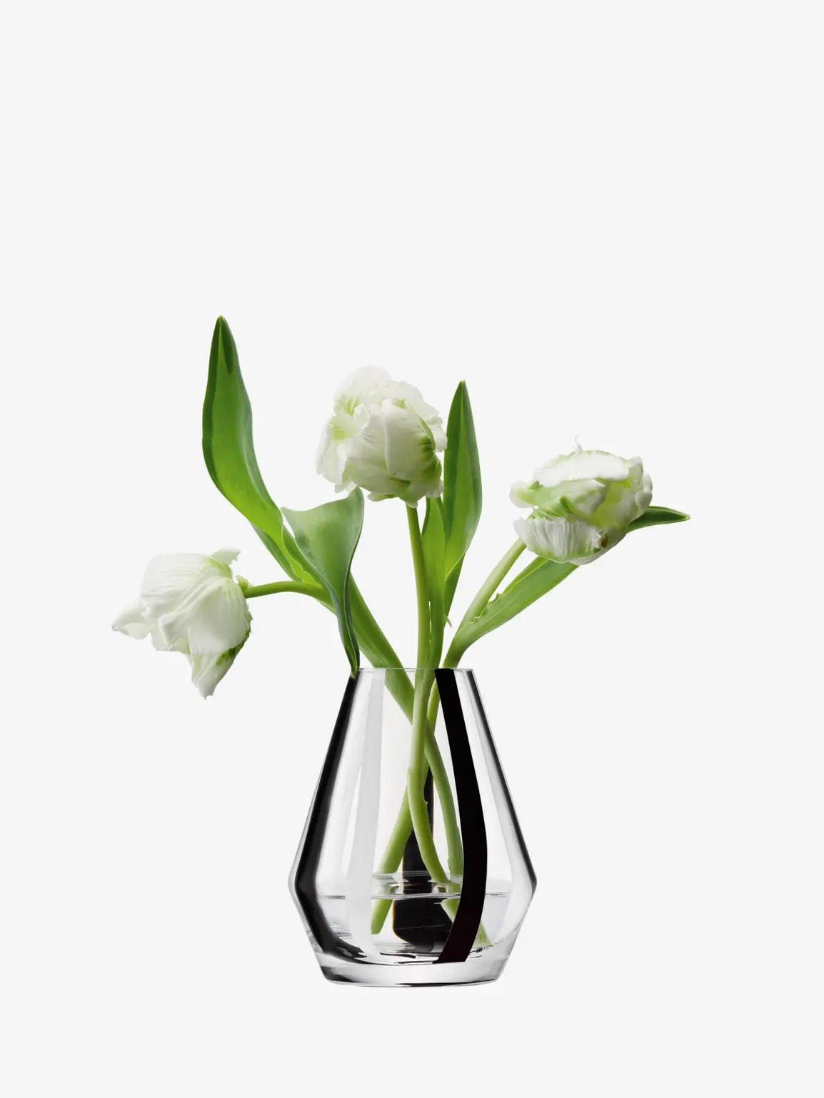 Black & White Stripe Vase H 5.5in