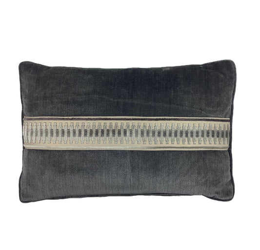 Jefferson Charcoal Tape 16 x 24 Pillow
