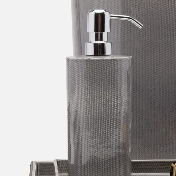 Cordoba Gray Burlap Soap Pump