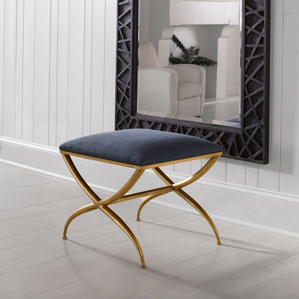 Criss Cross Small Bench - Navy