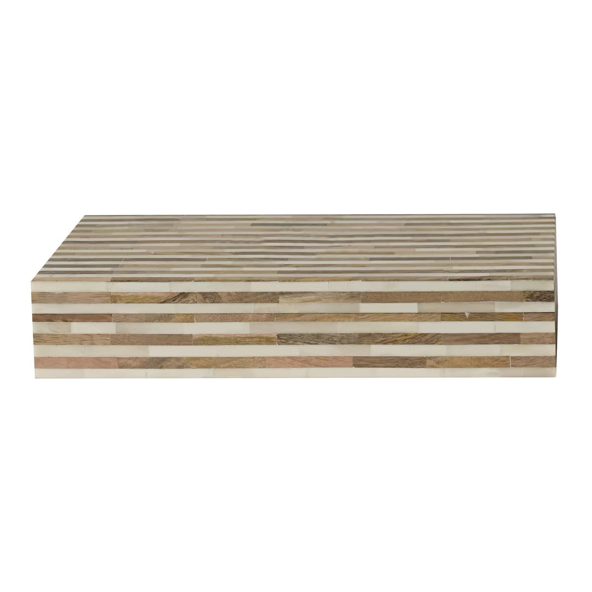 Wood and Bone Decorative Boxes, S/2 Natural and White