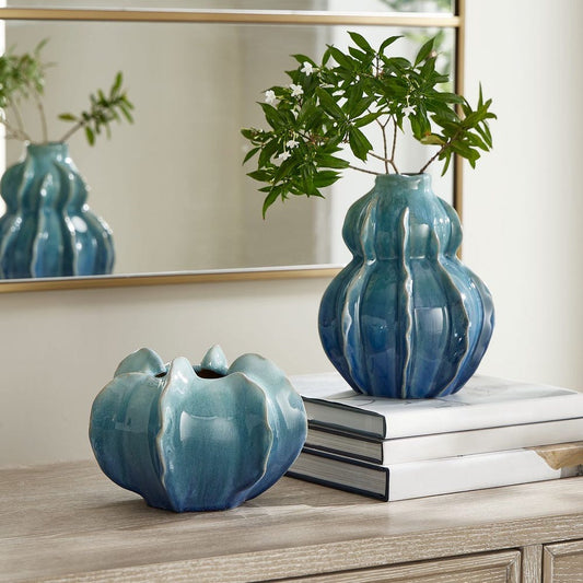 Ocean Wave Outdoor Vases S/2