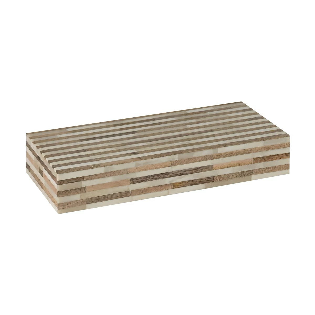 Wood and Bone Decorative Boxes, S/2 Natural and White
