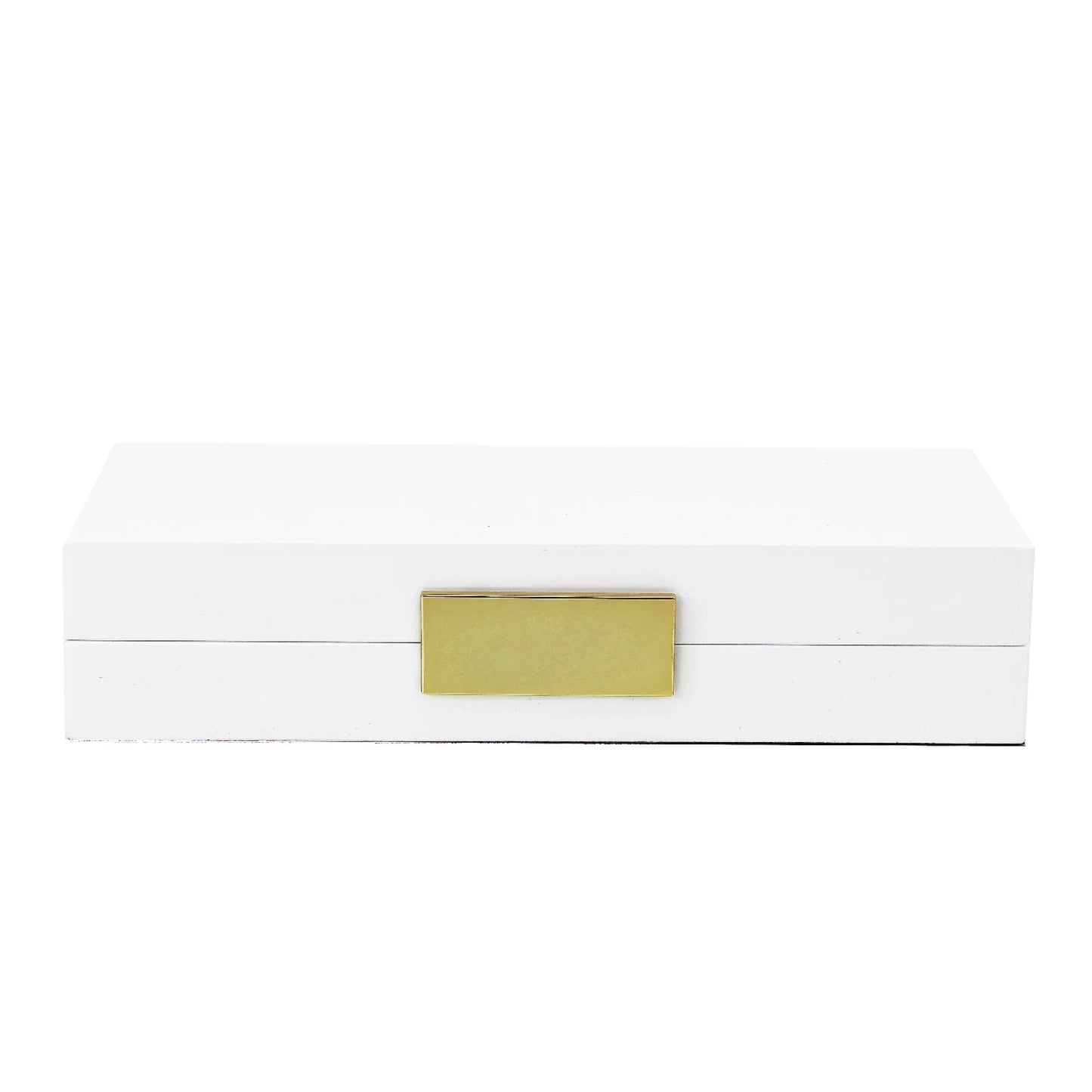 White Lacquer Jewelry Box with Gold