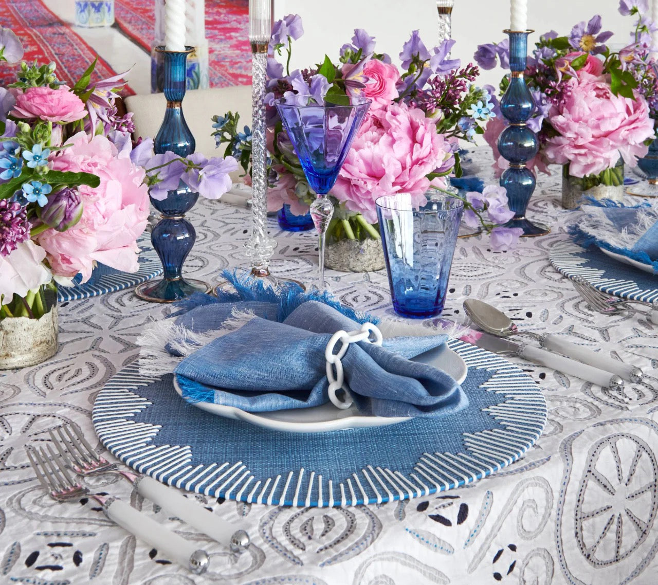 Dream Weaver Placemat / Blue & White