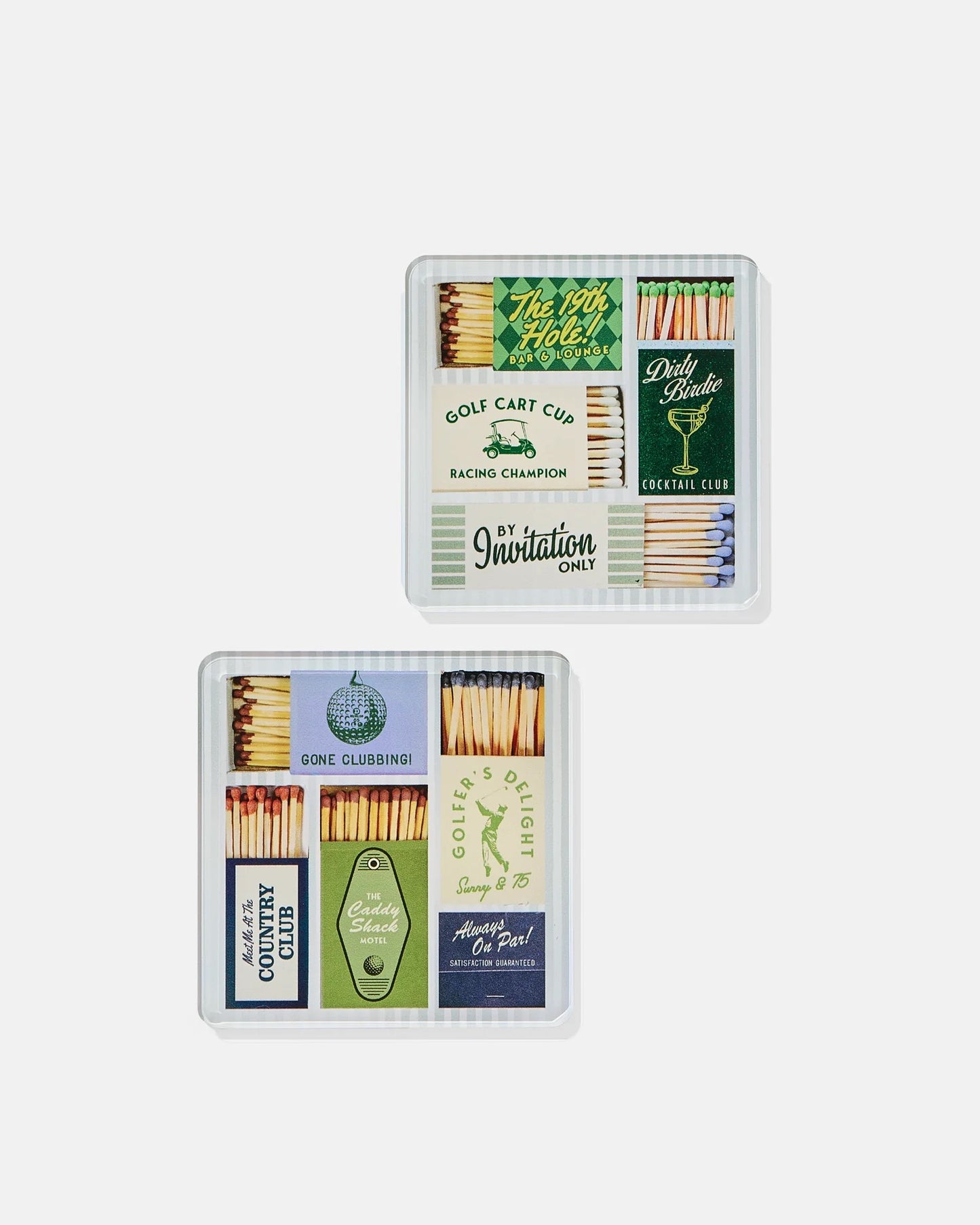 Golf Matchbook Coasters: Set of 4