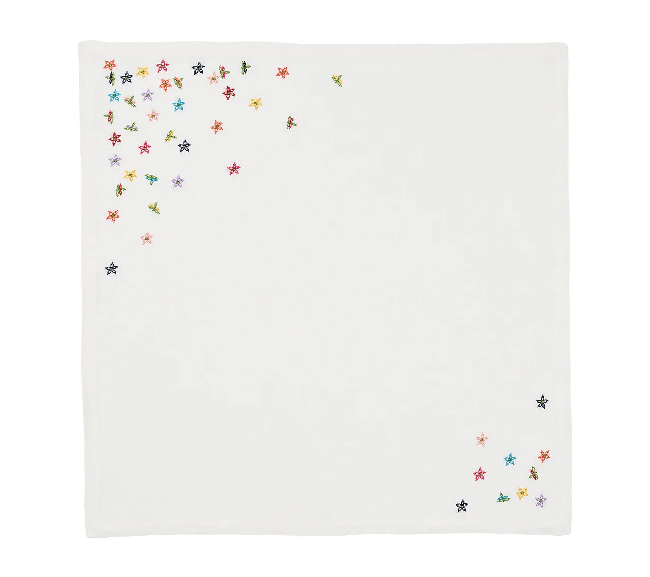 Wind Blown Napkin in White & Multi, Set of 4