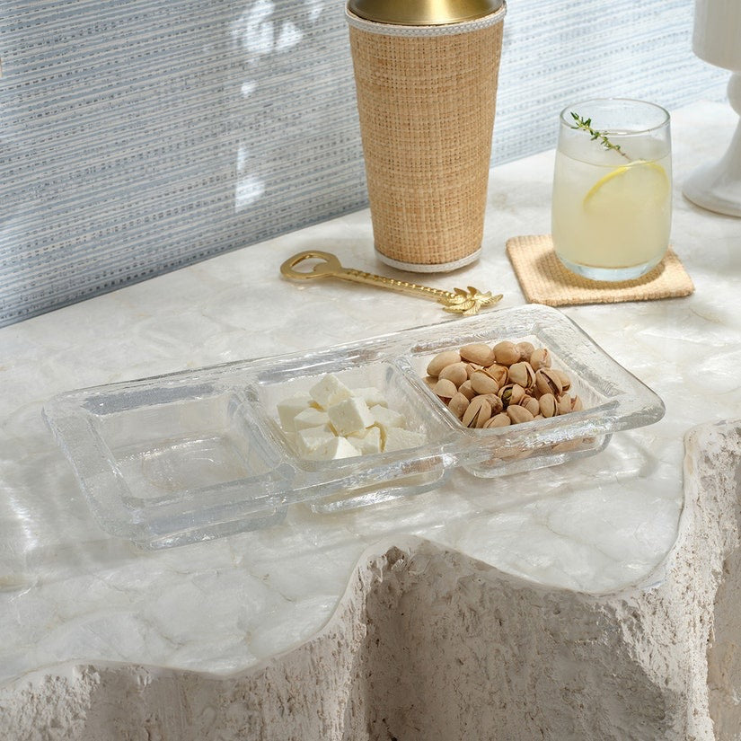 Gable Natural/White, Cocktail Shaker, Raffia/Leather/Gold