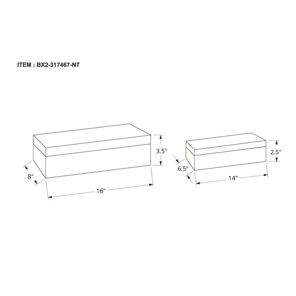 Wood and Bone Decorative Boxes, S/2 Natural and White