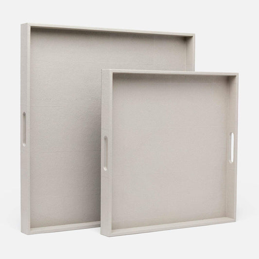 Emery XL Tray,  French Gray Faux Shagreen Medium
