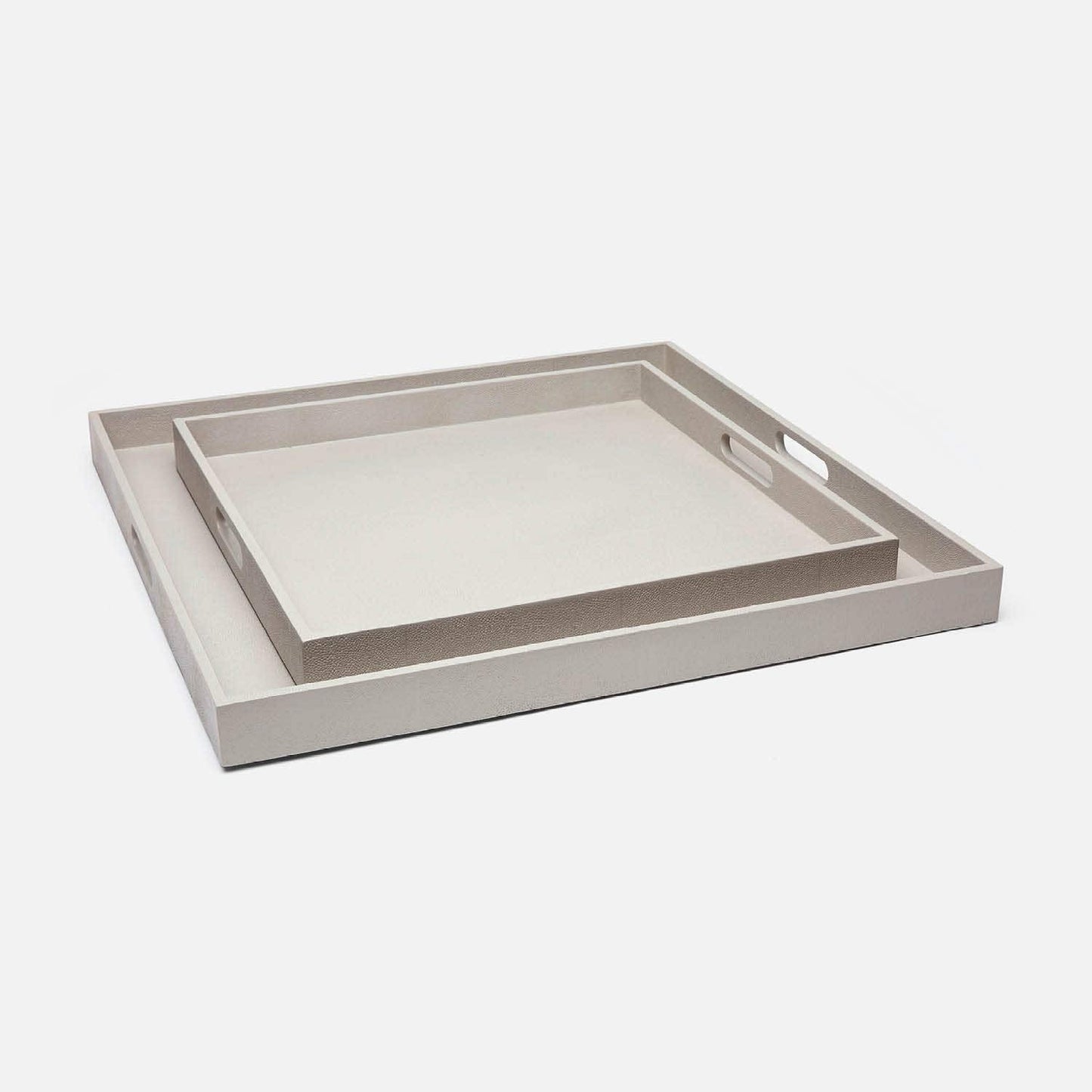 Emery XL Trays,  French Gray Faux Shagreen Large