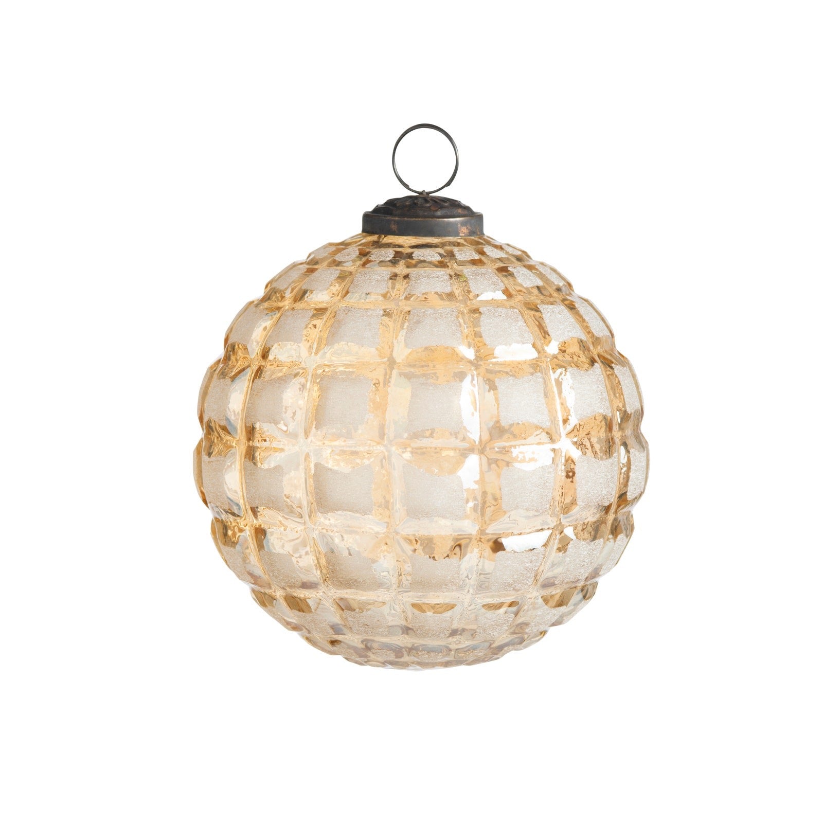 Etched Brilliant Gold Ball Ornament