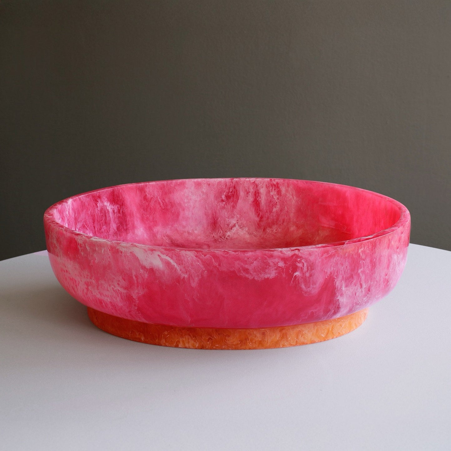 Rio Resin Large Oval Bowl / Pink and Orange