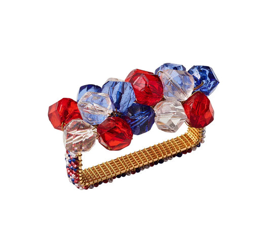 Pop Rocks Napkin Ring / Red, White & Blue