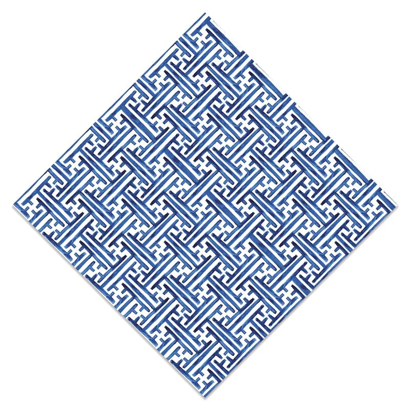 Paper Cocktail Napkins - Navy Basketweave