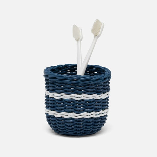Danville Navy/White Brush Holder