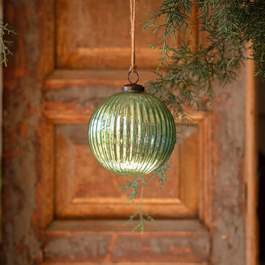 Spruce Mercury Glass 5" Ball Ornament