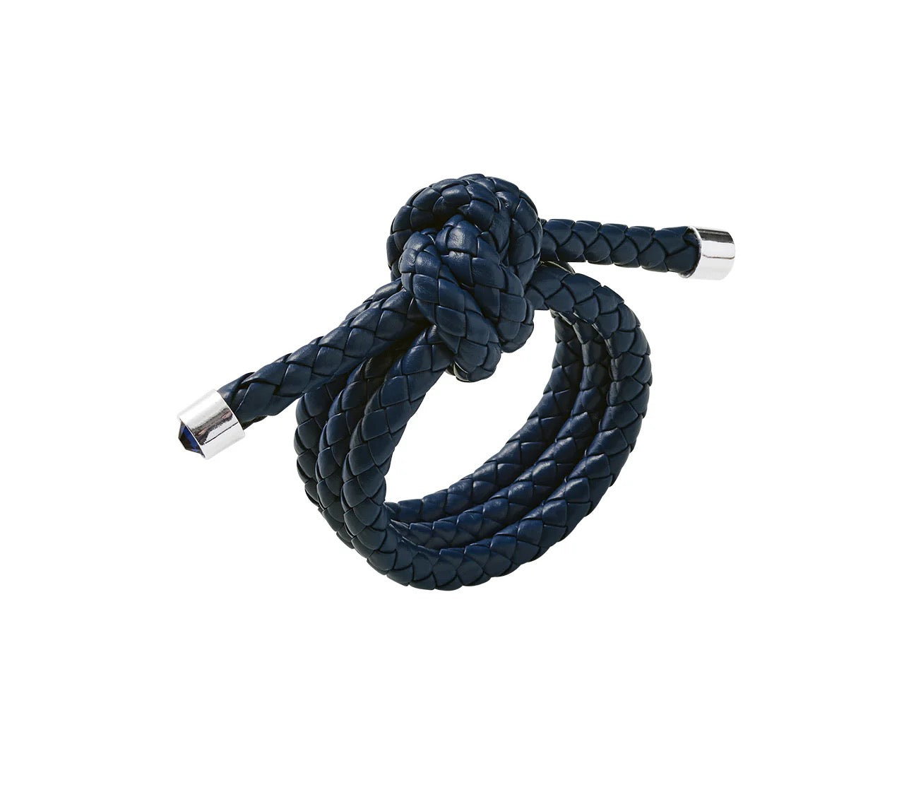 Rope Knot Napkin Ring in Navy, Set of 4